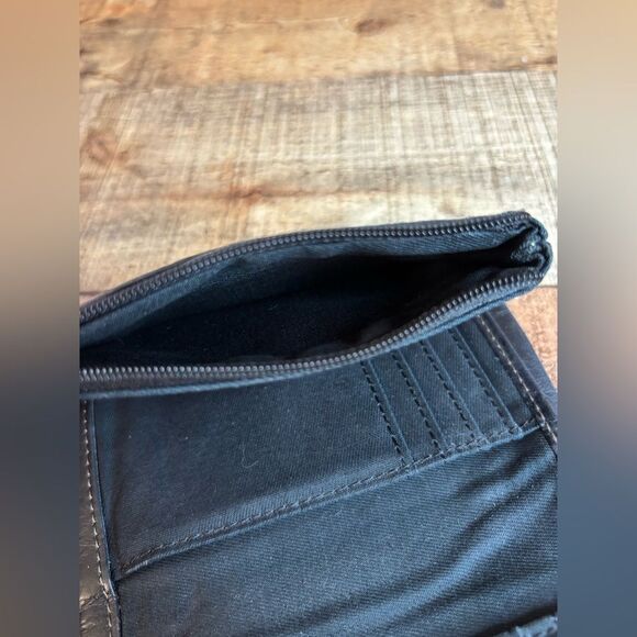 FOSSIL Leather BLACK Multifunction ELLIS Modified Tri-Fold Card Coin WALLET - Picture 7 of 10